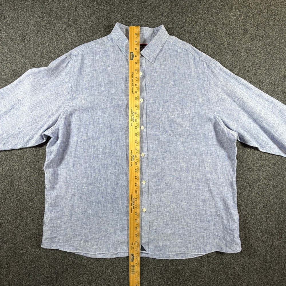 UNTUCKit Mens XXL Relaxed Fit 100% Linen Button Down Shirt Blue Long Sleeve - Picture 5 of 10